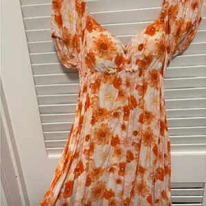 Floral Orange Women's Dress